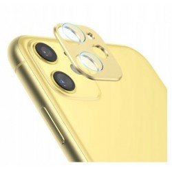Szkło Na Aparat + Ramka Aluminiowa Do Iphone 11 Żółta