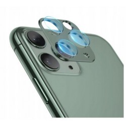 Szkło Na Aparat + Ramka Aluminiowa Do Iphone 11 Pro / Pro Max Ciemno-Zielona