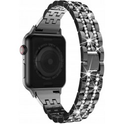 Bransoletka Glitter Black Do Apple Watch 44Mm
