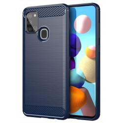 Etui Pancerne Carbon Case Samsung A21S Niebieski