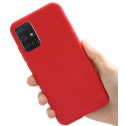 Etui Slim Silikon Matt Do Samsung Galaxy A51 Czerwony