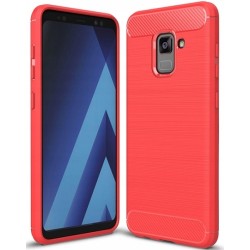 Etui Pancerne Carbon Case Samsung Galaxy A5 / A8 2018 Czerwony