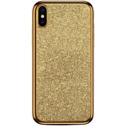 Etui Silikon Luxury Brokat Case Do Iphone XS Max Złoty