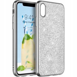 Etui Silikon Luxury Brokat Case Do Iphone XR Srebrny