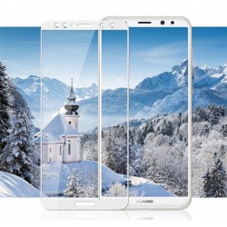 Szkło hartowane 9H 3D Huawei Mate 10 Lite Cały Ekran Białe